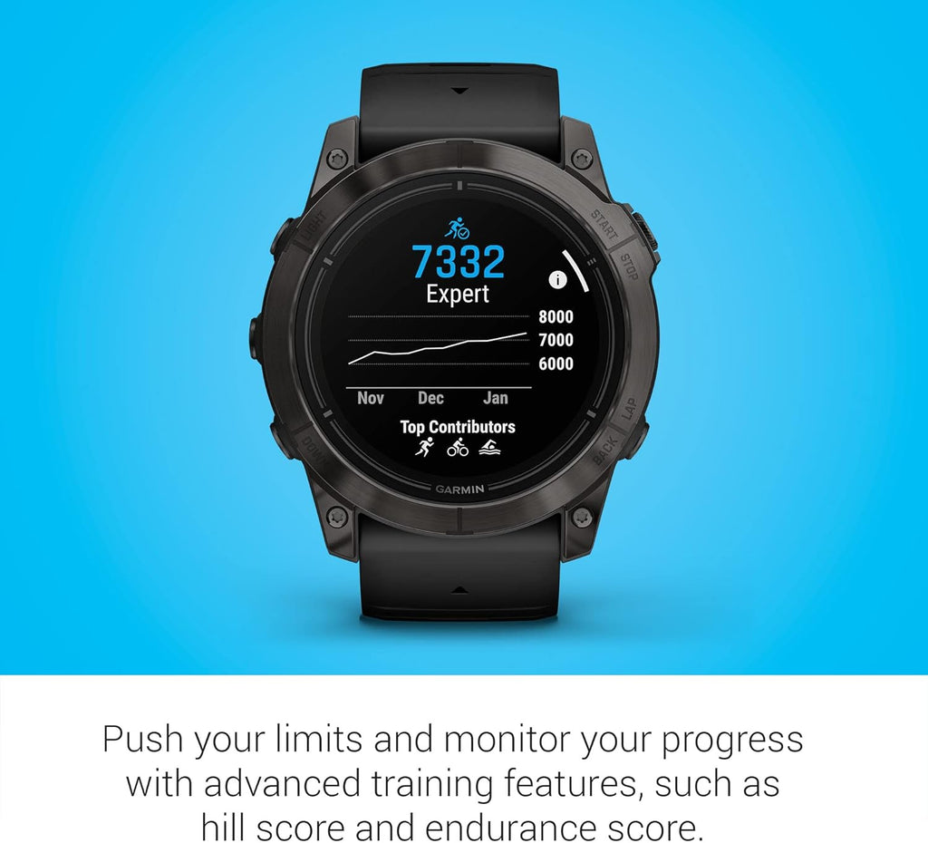 Présentation : Garmin epix Pro (2e génération) Édition Saphir 51 mm Montre connectée haute performance Technologie d'entraînement avancée Lampe torche intégrée Noir