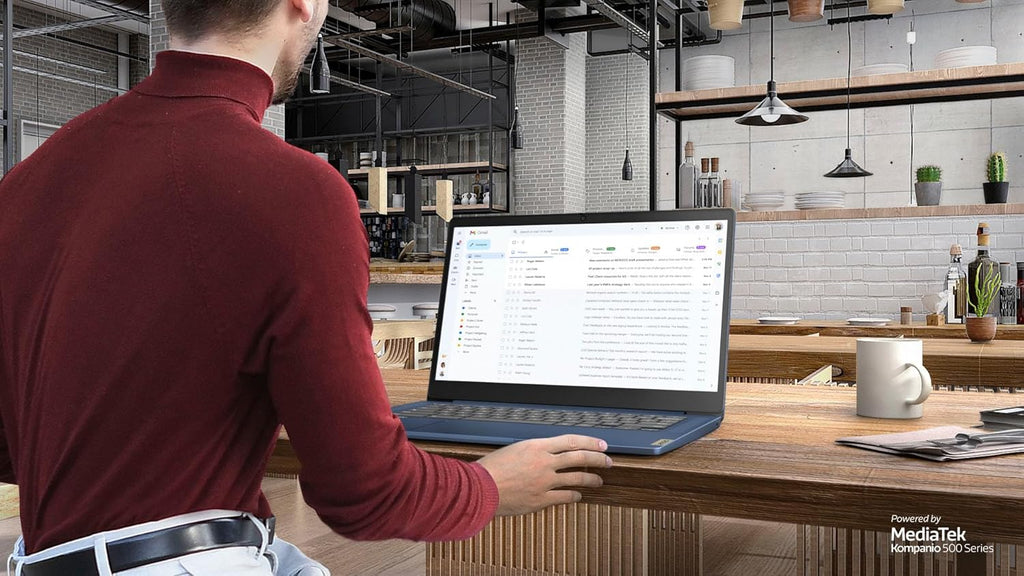 Chromebook haut de gamme Lenovo, ordinateur compact portable fin et léger avec écran tactile FHD de 14 pouces, processeur MediaTek Kompanio 520 à 8 cœurs, 4 Go de RAM, 64 Go de stockage eMMC, Wi-Fi 6, Chrome OS, bleu abysse