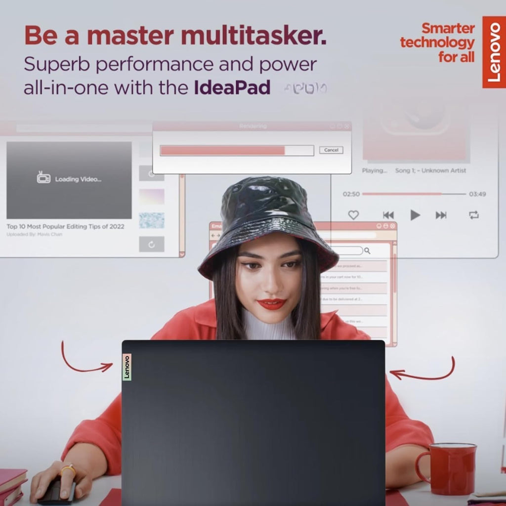 Ordinateur compact portable Lenovo IdeaPad 15,6 pouces avec Microsoft 365 Famille et Entreprise • 8 Go de RAM • SSD PCIe de 256 Go • Processeur Intel Core • Wi-Fi 6 • 1 To de stockage cloud • Autonomie de 11 heures • Windows 11