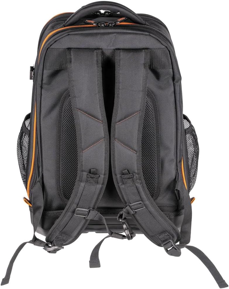 Sac à dos pour ordinateur compact portable Klein Tools 62805BPTECH à 28 poches, sac à outils Tradesman Pro extra-large avec fond moulé et port de chargement