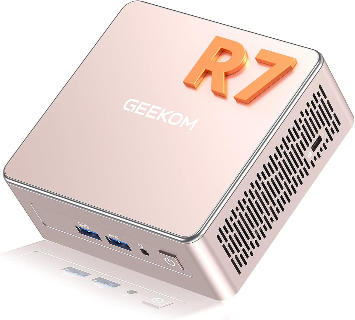 Mini PC GEEKOM A5 2026 doté de processeur AMD Ryzen 7 5825U, 16 Go de RAM DDR4 (non LPDDR), SSD NVMe 512 Go, disque dur SATA 2,5", carte graphique Radeon Vega 8, Windows 11 Pro, quadruple affichage 8K, double port HDMI, 6 ports USB, lecteur de carte…
