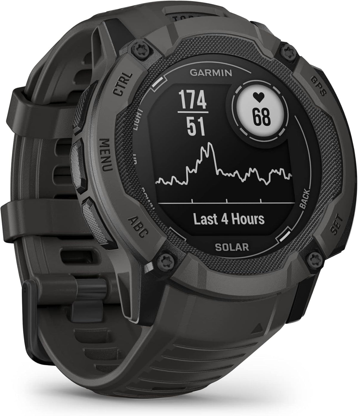 Présentation : Montre connectée GPS robuste Garmin Instinct 2X Solar avec lampe torche intégrée, recharge solaire, GNSS multibande et boîtier graphite.