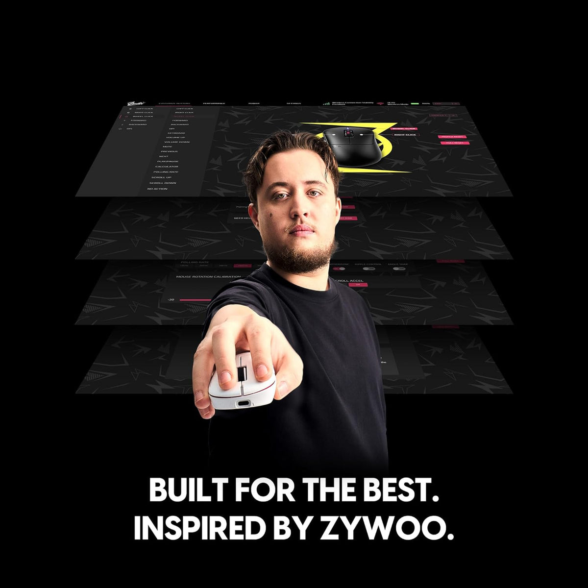 Souris de jeu à connectivité sans fil Pulsar Gaming Gears ZywOo The Chosen Mouse, ultra-légère (59 g), commutateur optique, 32 000 DPI, 750 IPS, capteur XS-1, compatible 8K (taille moyenne, blanche)