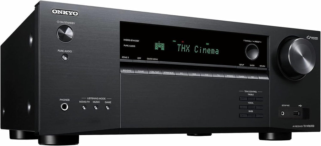 Ampli-tuner AV intelligent Onkyo TX-NR6100 7.2 canaux 8K - Certifié THX, compatible doté de Sonos et proposant une expérience de jeu 4K ultime