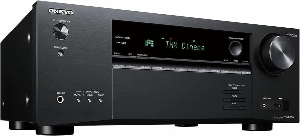 Ampli-tuner AV intelligent Onkyo TX-NR6100 7.2 canaux 8K - Certifié THX, compatible doté de Sonos et proposant une expérience de jeu 4K ultime