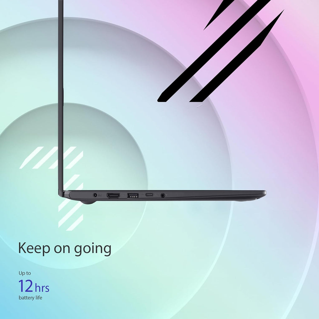 ASUS Vivobook Go Slim 15,6" - Ordinateur compact portable fin et compact portable pour étudiants - Processeur Intel Dual Core N4500, 4 Go de RAM, SSD de 128 Go, Windows 11, Noir étoilé L510KA-ES04