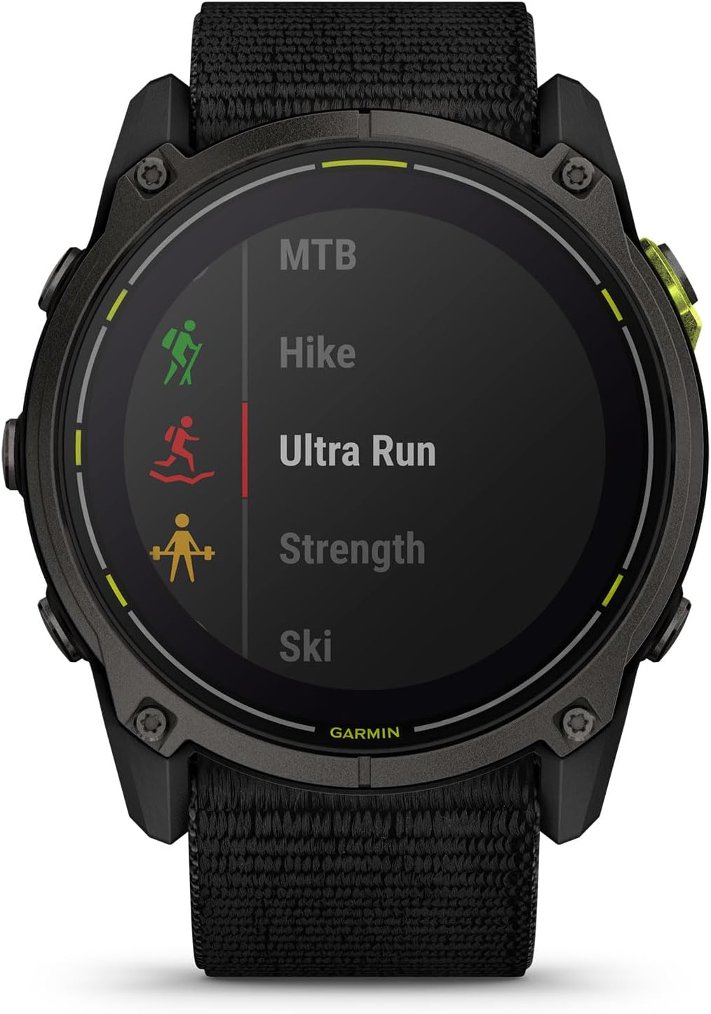 Présentation : Garmin Enduro™ 3 – 51 mm Montre connectée GPS ultra-performante avec boîtier en titane DLC gris carbone et bracelet en nylon noir UltraFit