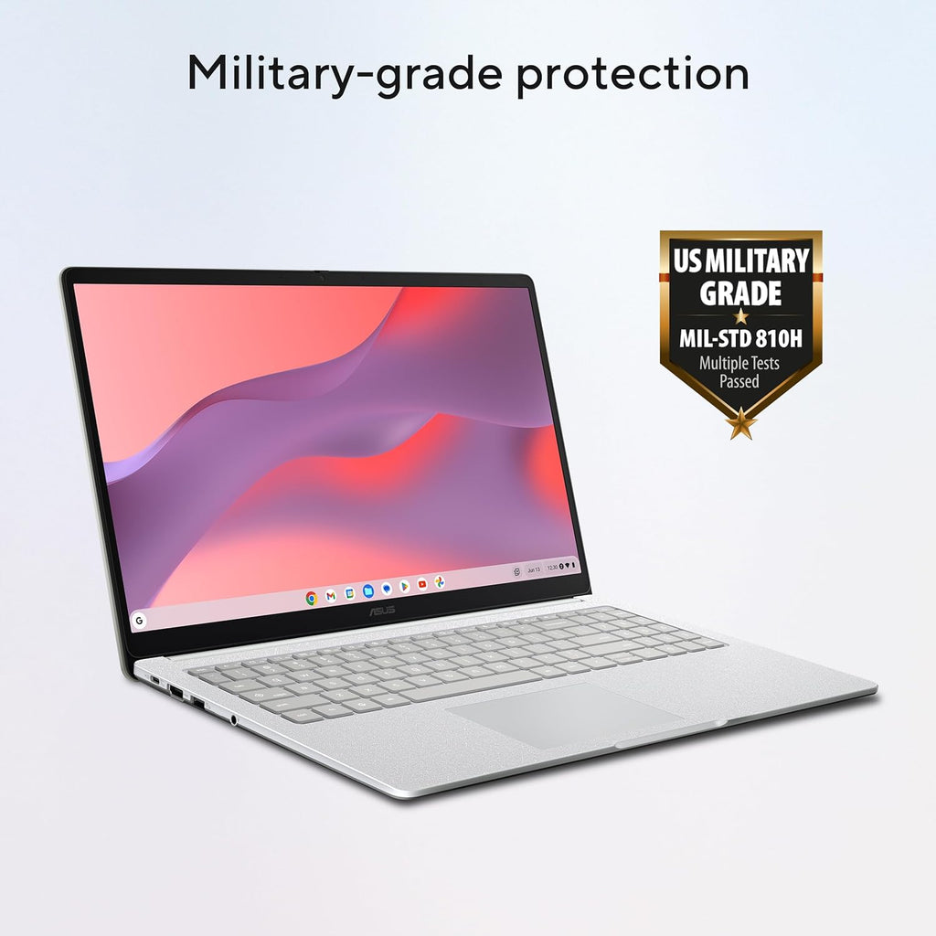 Ordinateur compact portable ASUS Chromebook CX15, écran 15,6" FHD antireflet, processeur Intel Celeron N4500, 128 Go de stockage, 8 Go de RAM, ChromeOS, gris pur, CX1505CKA-AS88F-PG