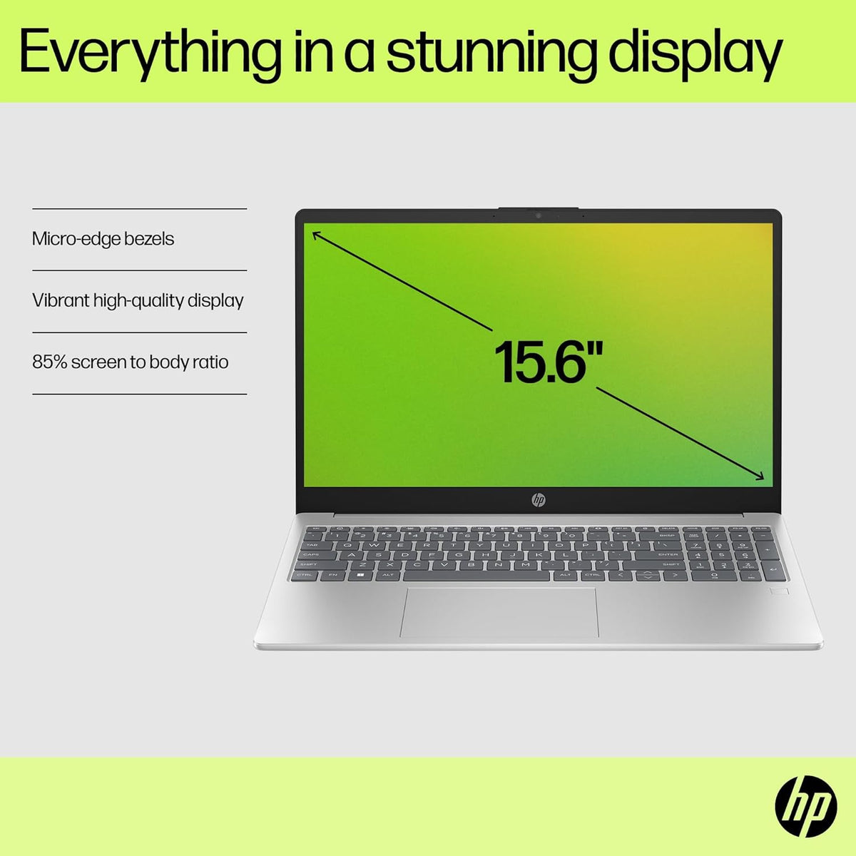 Ordinateur compact portable HP 15,6" FHD Édition 2026 avec Copilot AI, 16 Go de RAM, SSD de 512 Go, processeur Intel, autonomie longue durée, poids léger (1,65 kg), Microsoft 365, Windows 11 pour étudiants et Office, câble RJ45