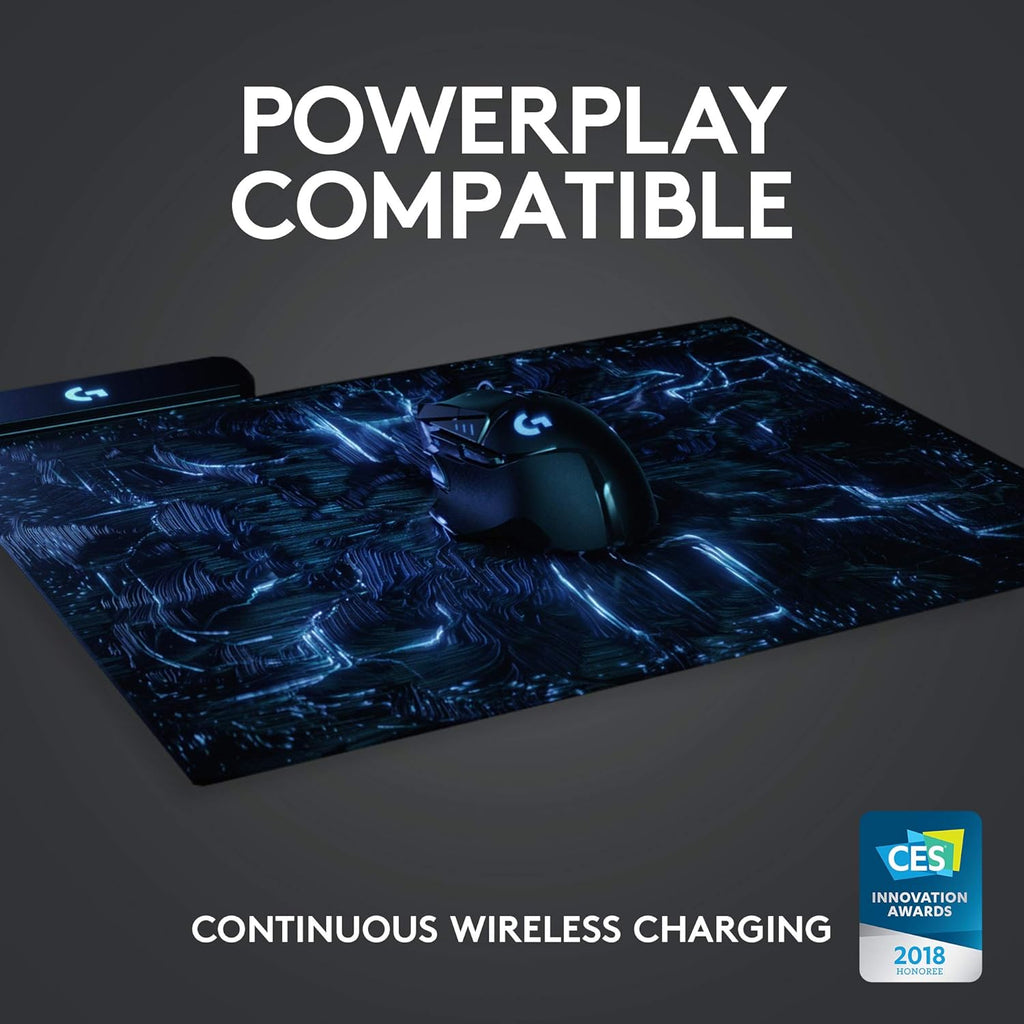 Souris gaming à connectivité sans fil Logitech G502 Lightspeed doté de capteur Hero 25K, compatible PowerPlay, poids ajustables et éclairage RVB Lightsync - Noir