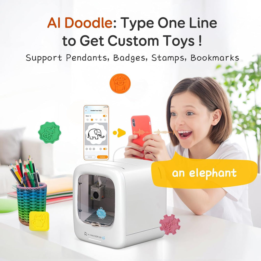 Imprimante 3D AOSEED pour enfants, imprimante 3D entièrement assemblée doté de intelligence artificielle, vitesse allant jusqu'à 400 mm/s, nivellement automatique, plus de 1500 modèles et plus de 17 modules, incluant 8 filaments PLA pour une…