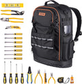 Sac à dos VEVOR pour outils, 65 poches, organisateur de rangement robuste avec compartiment pour ordinateur compact portable et fond moulé, sac à dos de chantier pour électriciens, réparateurs et techniciens CVC.