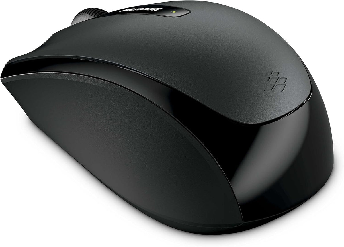 Souris sans fil Microsoft Mobile Mouse 3500 - Gris Loch Ness. Design ergonomique, utilisable par les droitiers et les gauchers, sans fil, USB 2.0 avec nano-émetteur-récepteur pour PC/ordinateur compact portable/de bureau, compatible avec Mac et