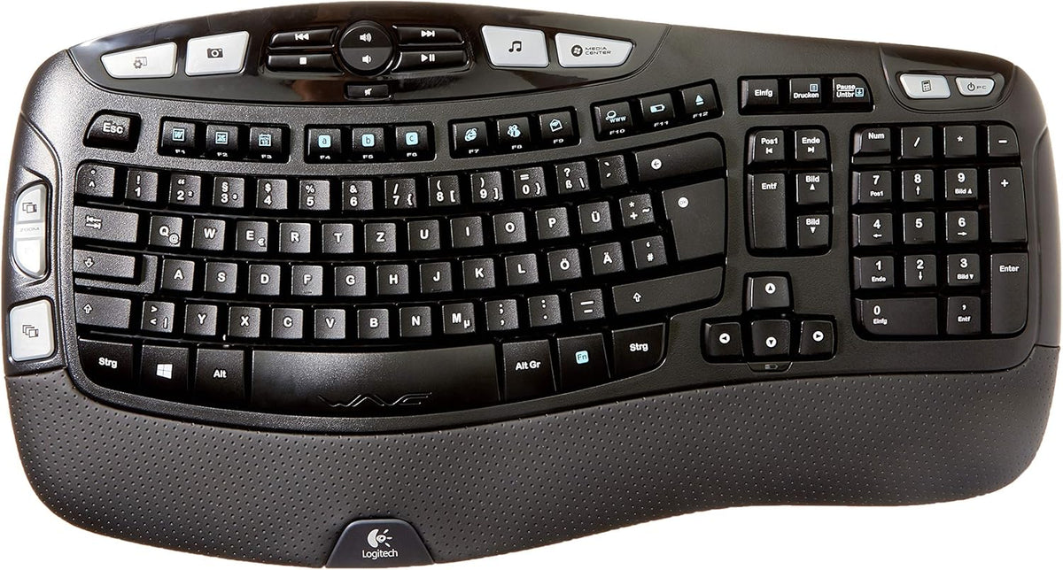 Clavier Logitech K350 - Connectivité à connectivité sans fil - RF - Noir - Interface USB