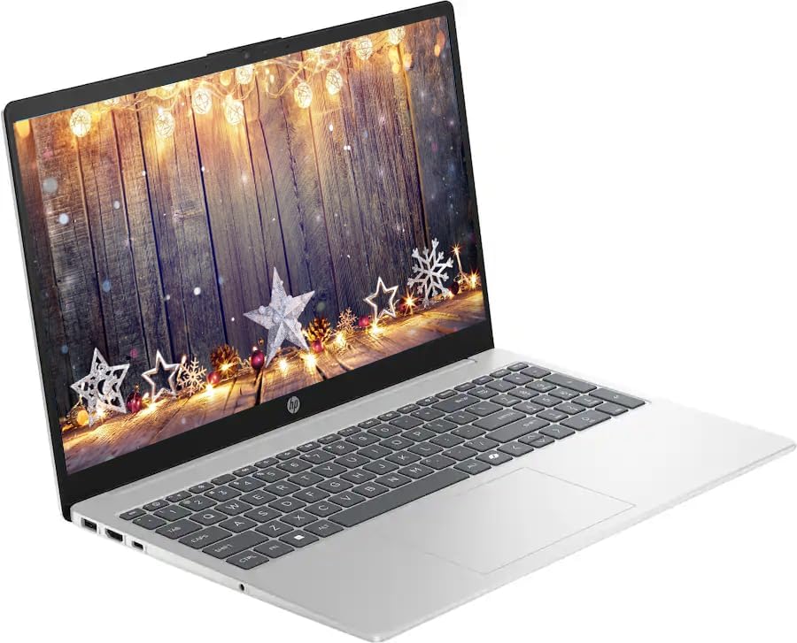 Ordinateur compact portable professionnel HP 15,6 pouces avec Microsoft Office 365 et Copliot AI, 16 Go de RAM, SSD de 128 Go, processeur Intel quadricœur, Windows 11, écouteurs PLUSERA, argent naturel