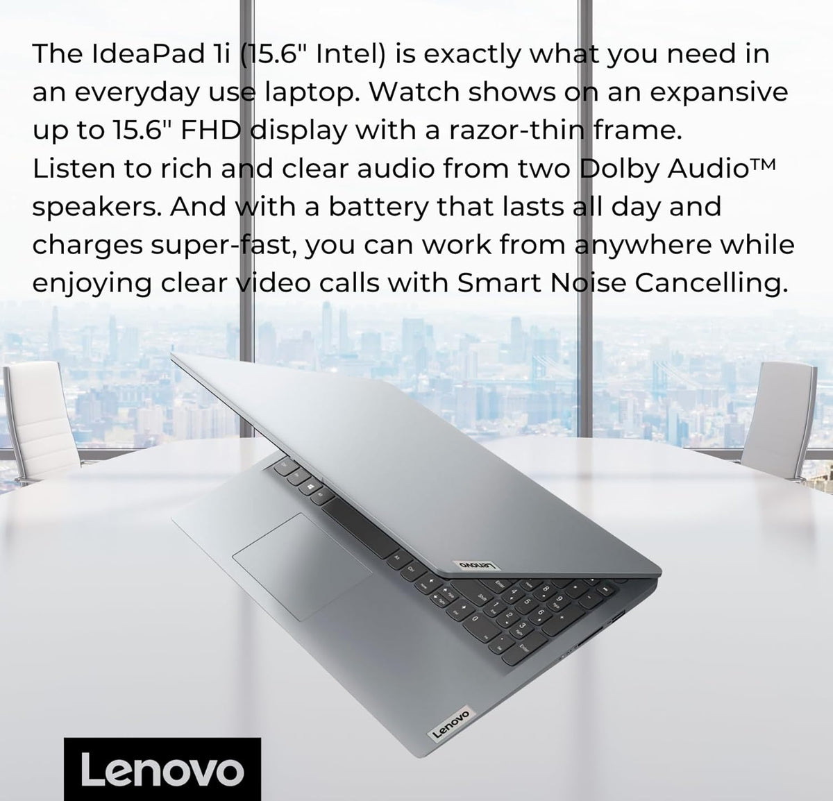 Ordinateur compact portable étudiant Lenovo IdeaPad 1 : écran FHD 15,6 pouces, processeur Intel Dual Core, 12 Go de RAM, SSD 512 Go + eMMC 128 Go, abonnement d’un an à Office 365, Wi-Fi 6, webcam, Bluetooth, lecteur de carte SD, Windows 11 Famille