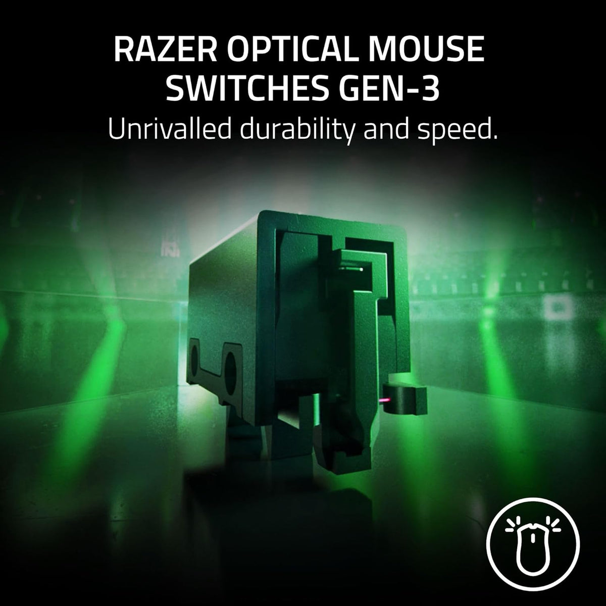 Souris gaming à connectivité sans fil Razer Viper V3 Pro : symétrique, légère (54 g), fréquence de rafraîchissement de 8 000 Hz, capteur optique 35 000 DPI, commutateurs optiques Gen3, 8 boutons programmables, autonomie de 95 h, noire.