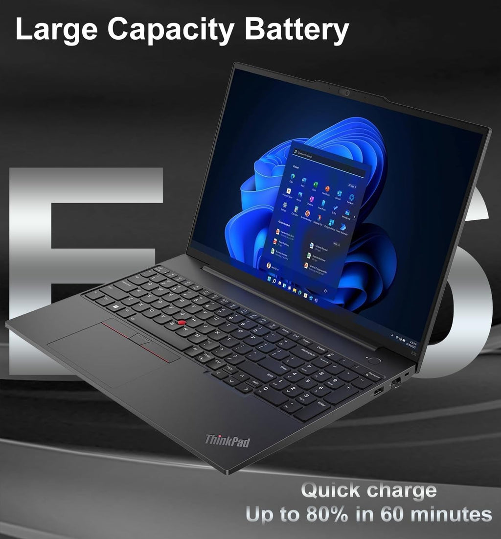 Ordinateur compact portable professionnel Lenovo ThinkPad E16 Gen 2 (écran 16 pouces FHD+ antireflet, processeur AMD Ryzen 7 7735U (supérieur à Intel i7-1355U), 16 Go de RAM DDR5, SSD de 512 Go), lecteur d'empreintes digitales rétroéclairé, Wi-Fi