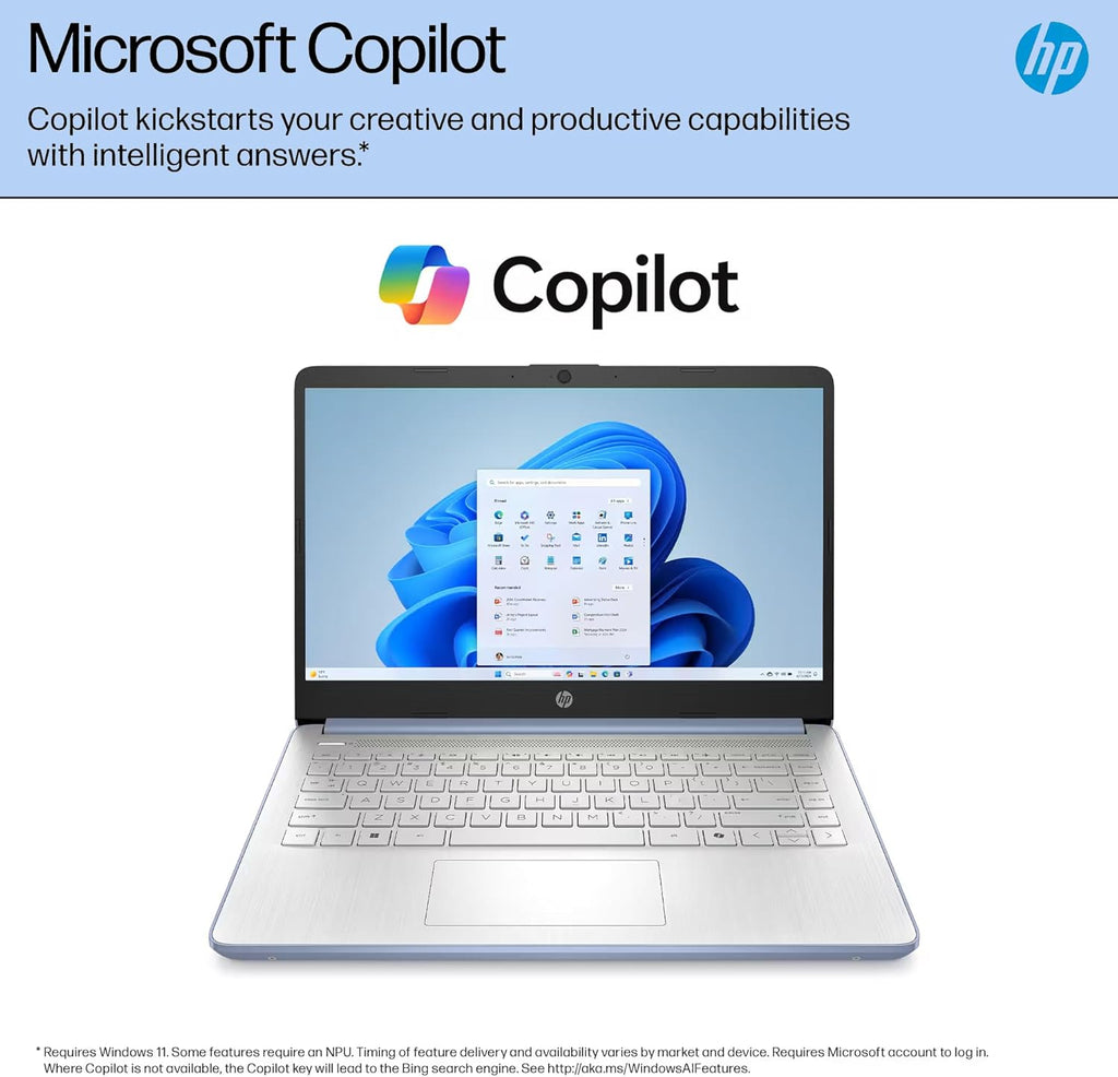Ordinateur compact portable HP 14" haut de gamme 2025 avec intelligence artificielle, abonnement à vie, idéal pour les entreprises et les étudiants, processeur Intel quadricœur, 16 Go de RAM, 628 Go de stockage (128 Go UFS + 500 Go extensible)