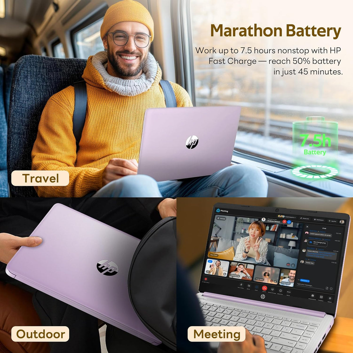 Ordinateur compact portable HP Flagship 14 HD pour étudiants et professionnels avec AI Copilot, processeur Intel quadricœur de 13e génération, 4 Go de RAM, 1,12 To de stockage (128 Go UFS + station d'accueil de 1 To), abonnement d'un an à Office