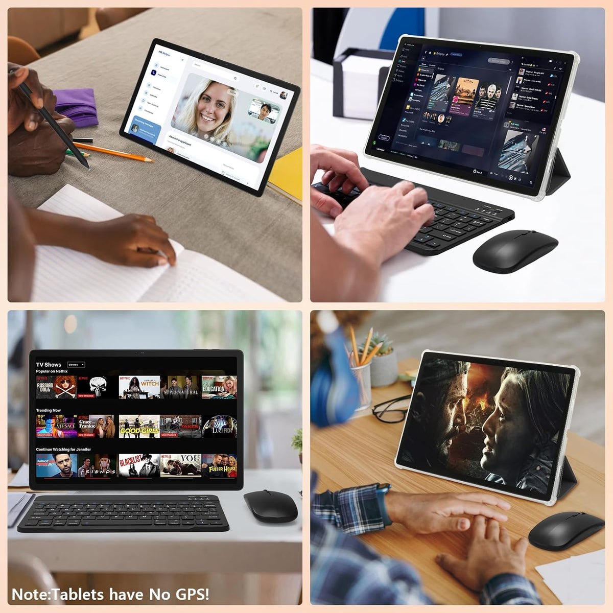 Tablette tactile | 14 pouces Android 16 | 30 Go de RAM, 256 Go de ROM | Écran IPS Full HD 1920 x 1200 | Batterie 10 000 mAh, charge rapide 30 W | Processeur octocœur | Wi-Fi 6, Bluetooth 5.4 | Double caméra | Clavier | Souris | Stylet | Étui | Casque