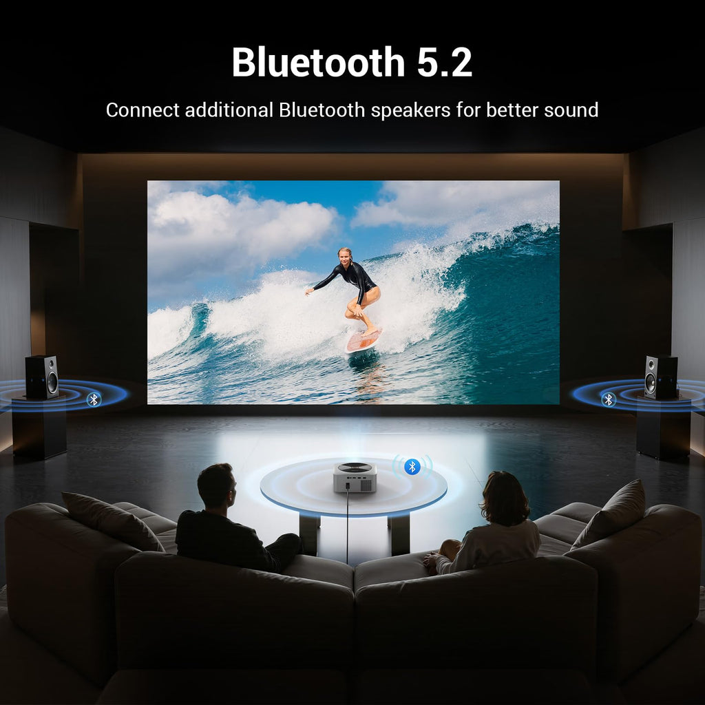 Projecteur extérieur intelligent HAPPRUN 1500 lumens ANSI, résolution 4K – Modèle pratique