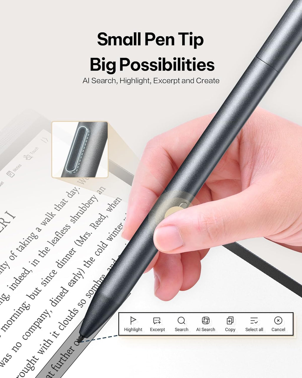 iflytek AINOTE Air 2 Bundle - Étui folio noir, Tablette tactile graphique 8,2 pouces avec stylet, transcription vocale et assistance multilingue pour la prise de notes et l'écriture, stylet et IA.