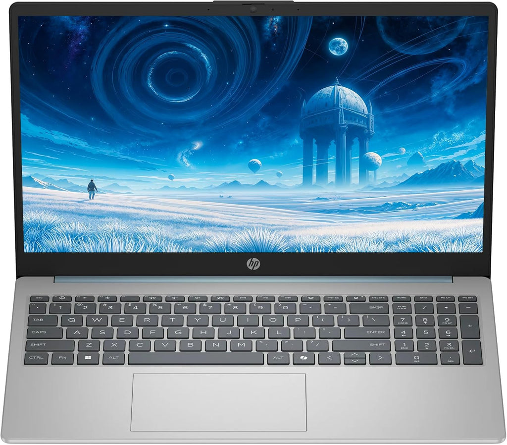 Ordinateur compact portable HP 15,6" FHD tactile, 16 Go de RAM, 512 Go de stockage (SSD 256 Go + station d'accueil 256 Go), processeur Intel Core i3 8 cœurs, Windows 11 avec Copilot AI, écouteurs SageNova, bleu clair de lune