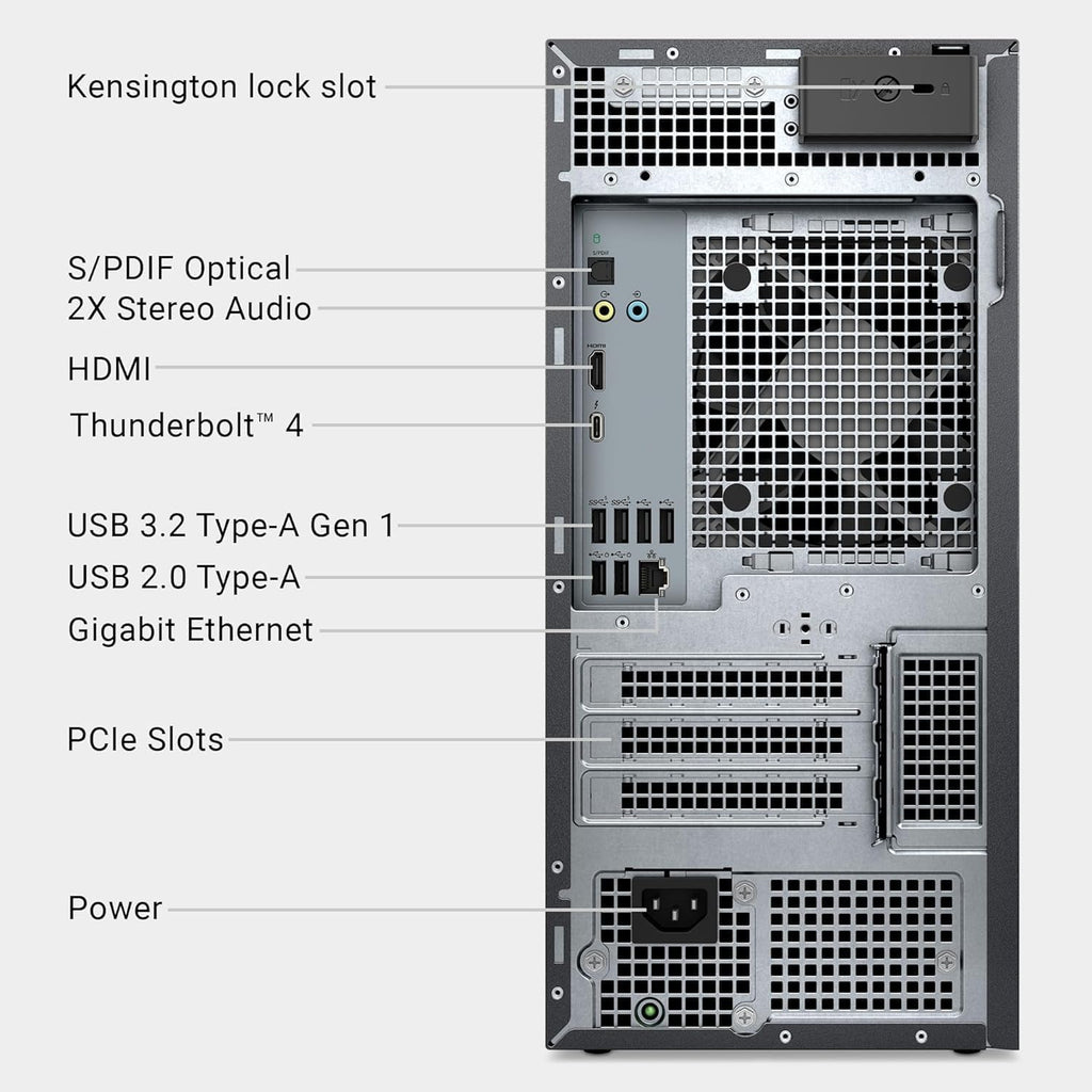 Ordinateur de bureau Dell Tower Plus EBT2250 - Série 2 : Processeur Intel Core Ultra 9 285 à 24 cœurs allant jusqu'à 5,6 GHz, 32 Go de RAM DDR5, SSD NVMe de 1 To, Carte graphique NVIDIA GeForce RTX 4060 8 Go GDDR6, Windows 11 Professionnel Graphite