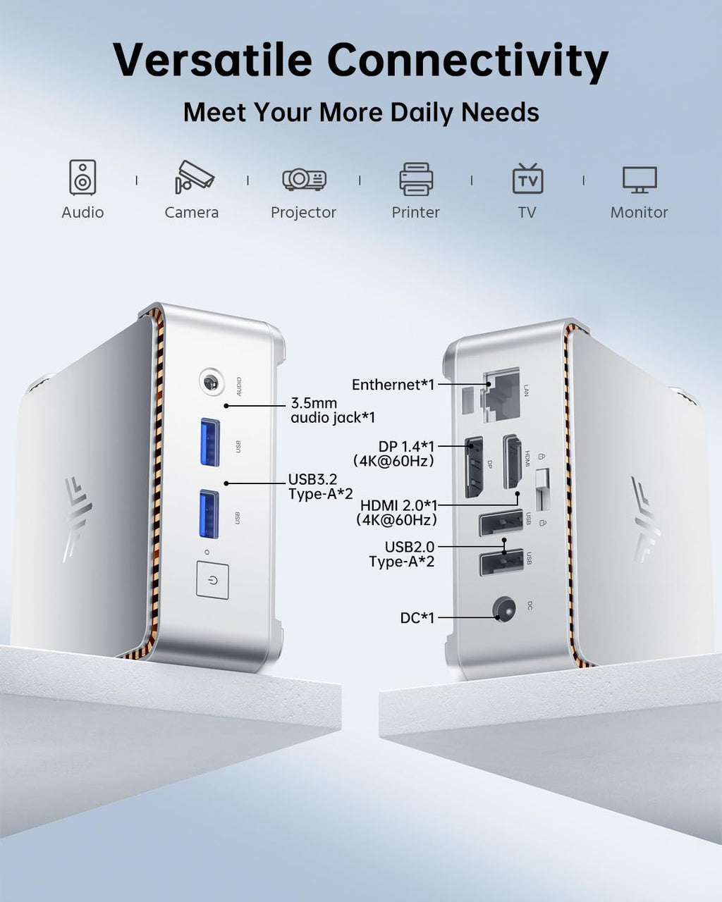 Mini PC KAMRUI GK3Plus, 16 Go de RAM, SSD M.2 de 512 Go – Modèle pratique