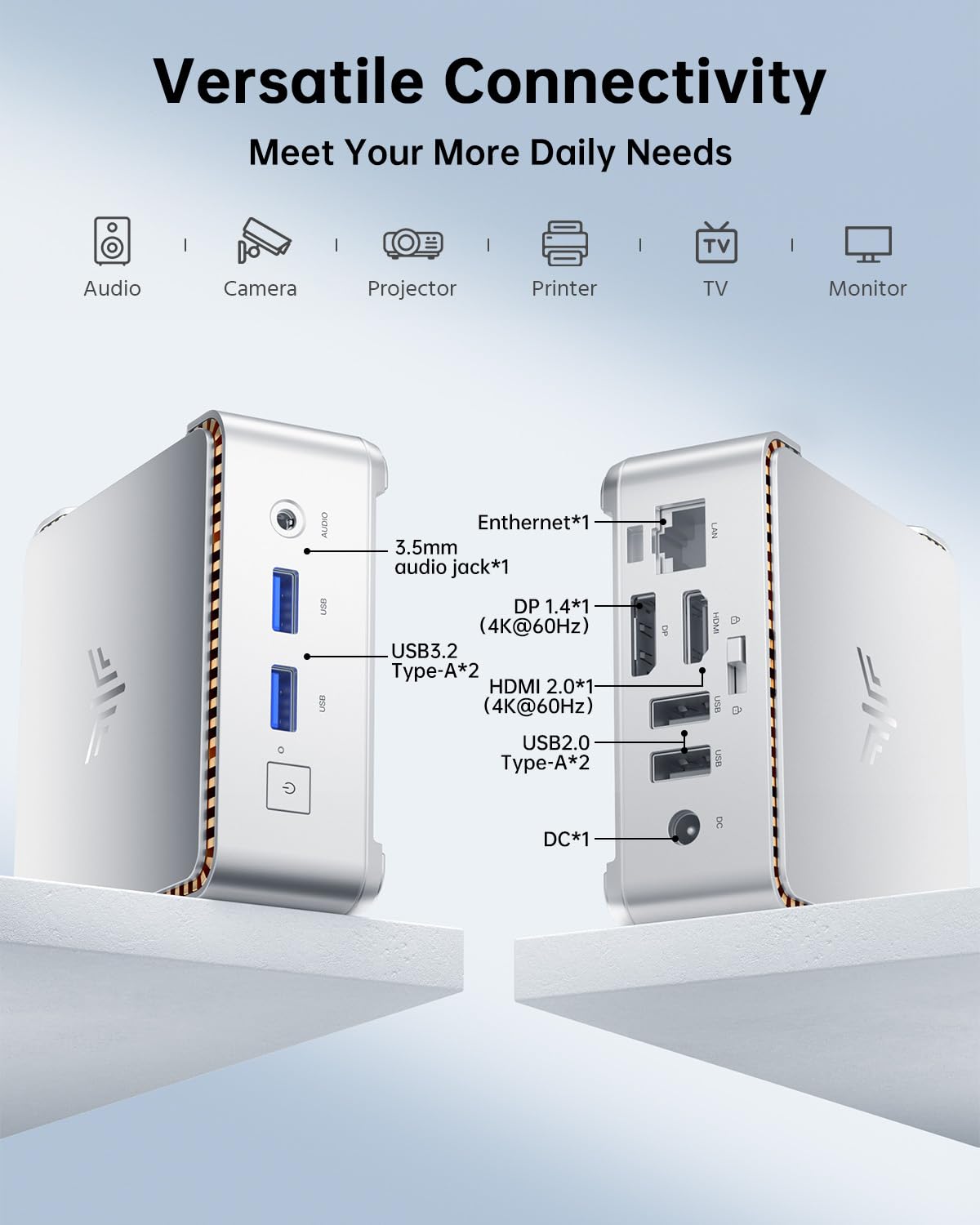 Mini PC KAMRUI GK3Plus, 16 Go de RAM, SSD M.2 de 512 Go – Modèle pratique