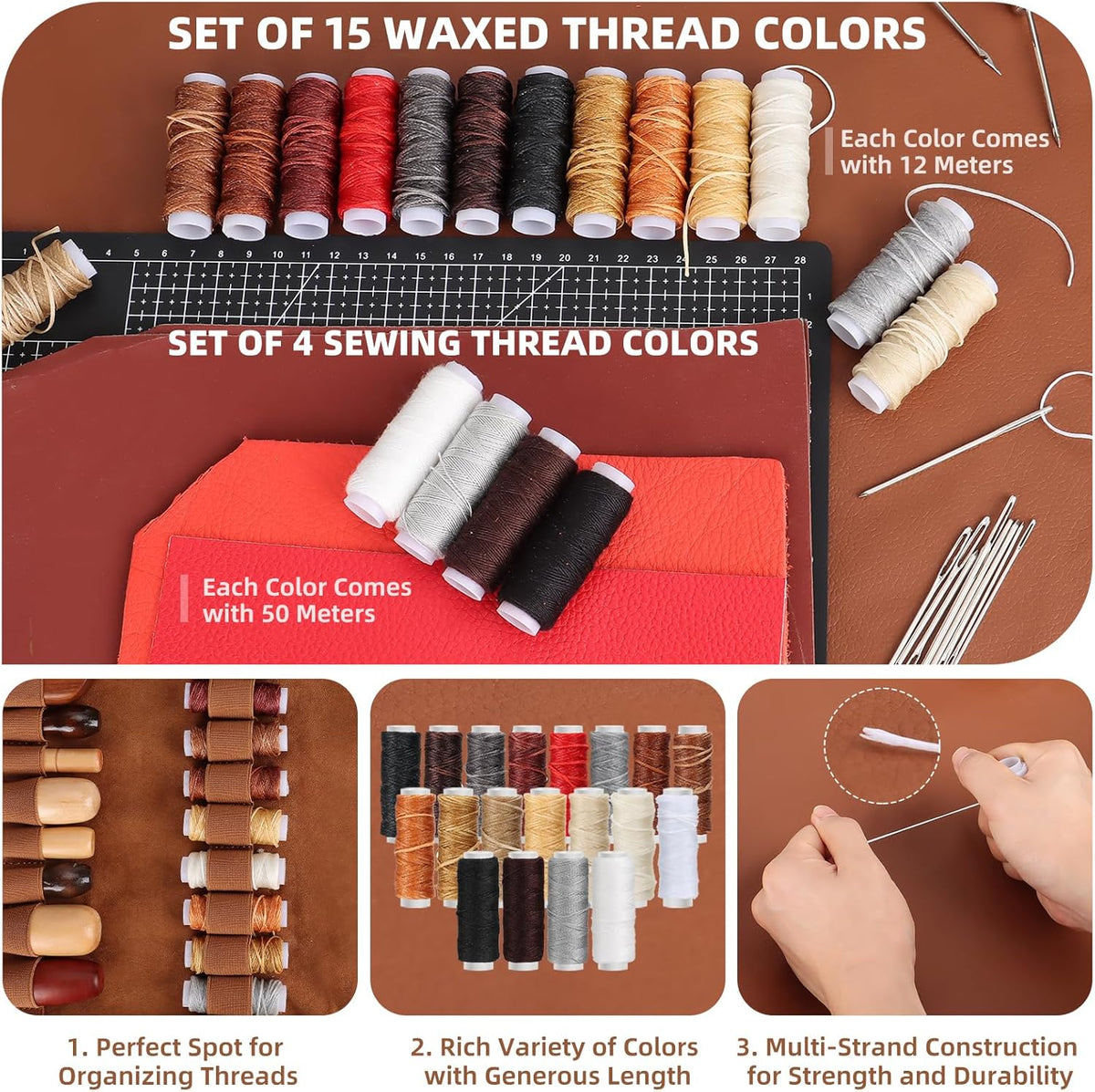 Kit d'outils pour un usage professionnel du cuir : ensemble complet incluant un tablier, des tapis de découpe, des outils de marquage, de gravure, de poinçonnage, de couture et de ponçage pour la fabrication et la réparation du cuir. adapté à les…