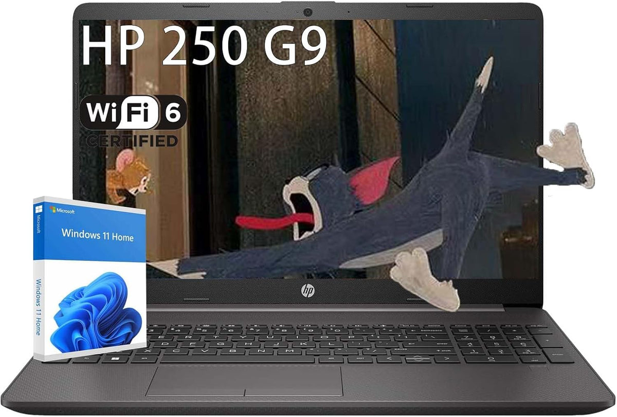 Ordinateur compact portable HP pour la maison et le bureau, 15,6 pouces, pavé numérique, Windows 11 Famille, Wi-Fi 6, design fin, processeur Intel double cœur, 8 Go de RAM, SSD de 512 Go – Indispensable pour la productivité et le divertissement