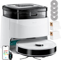 Aspirateur et laveur robot Lefant, aspiration de 15 000 Pa, vidage automatique après 90 jours, lavage et séchage automatiques, détection d'obstacles, adapté à les poils d'animaux et les tapis, compatible Wi-Fi 5G, Alexa/application/iWatch, M3 Blanc