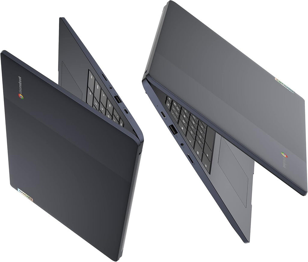 Chromebook Lenovo IdeaPad 3i, écran FHD 15,6 pouces, processeur Intel Celeron N4500, 8 Go de RAM, 64 Go de stockage eMMC, résolution 1920 x 1080 pixels, webcam 720p, Chrome OS, bleu abysse