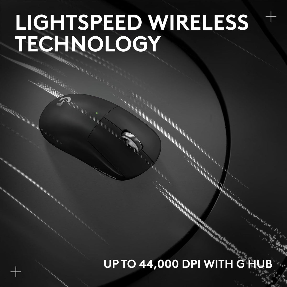 Souris gaming à connectivité sans fil Logitech G PRO X Superlight 2, 60 g, qualité professionnelle, 5 boutons programmables, capteur 44 000 DPI, taux de rapport 8 kHz, chargement USB-C pour PC/Mac - Noir