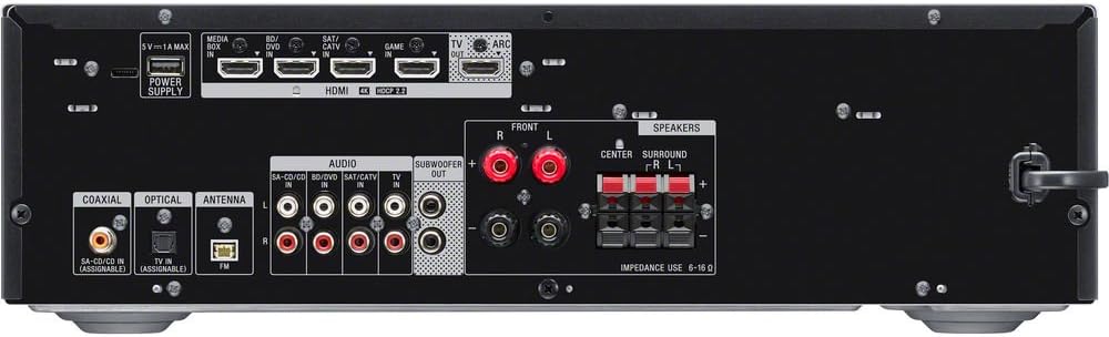 Récepteur audio-vidéo multicanal 4K HDR 5.2 Sony STRDH590 doté de Bluetooth et pack de protection CPS amélioré d'un an