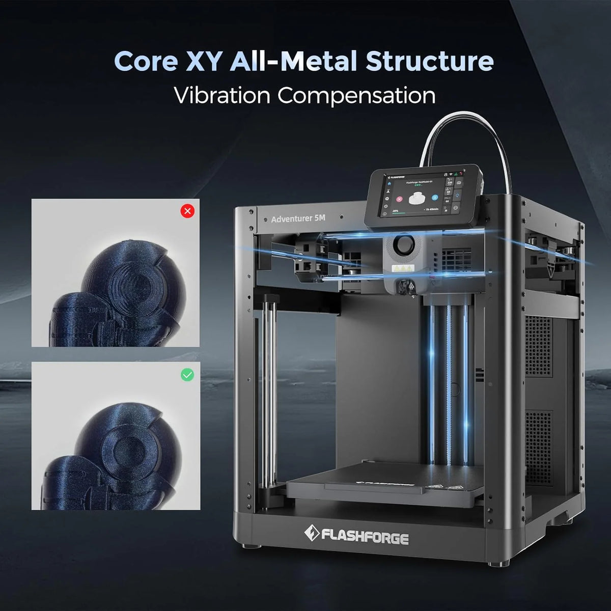Imprimante 3D Adventurer 5M doté de nivellement entièrement automatique