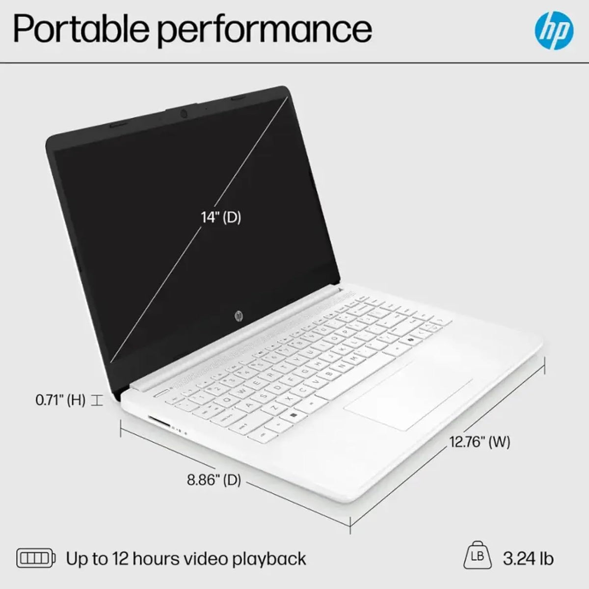 Ordinateur compact portable HP ultra-fin pour étudiants et professionnels | 1 an d'abonnement à Office 365 | Processeur Intel quadricœur, 8 Go de RAM | 1,6 To de stockage (1 To dans le cloud, 512 Go de disque dur externe et 128 Go de SSD) | Windows