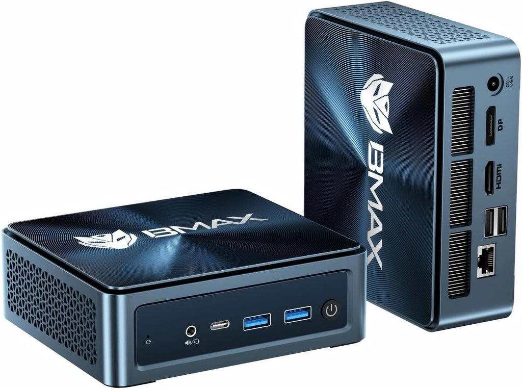 Mini PC Bmax B9 Plus doté de processeur Intel Core i5-1235U de 12e génération | 24 Go de RAM DDR5 | SSD NVMe de 512 Go | Windows 11 | 2 ports USB 3.2 | Compatible doté de les écrans 4K | Wi-Fi 6 | Double emplacement SSD | Mini PC de bureau Intel
