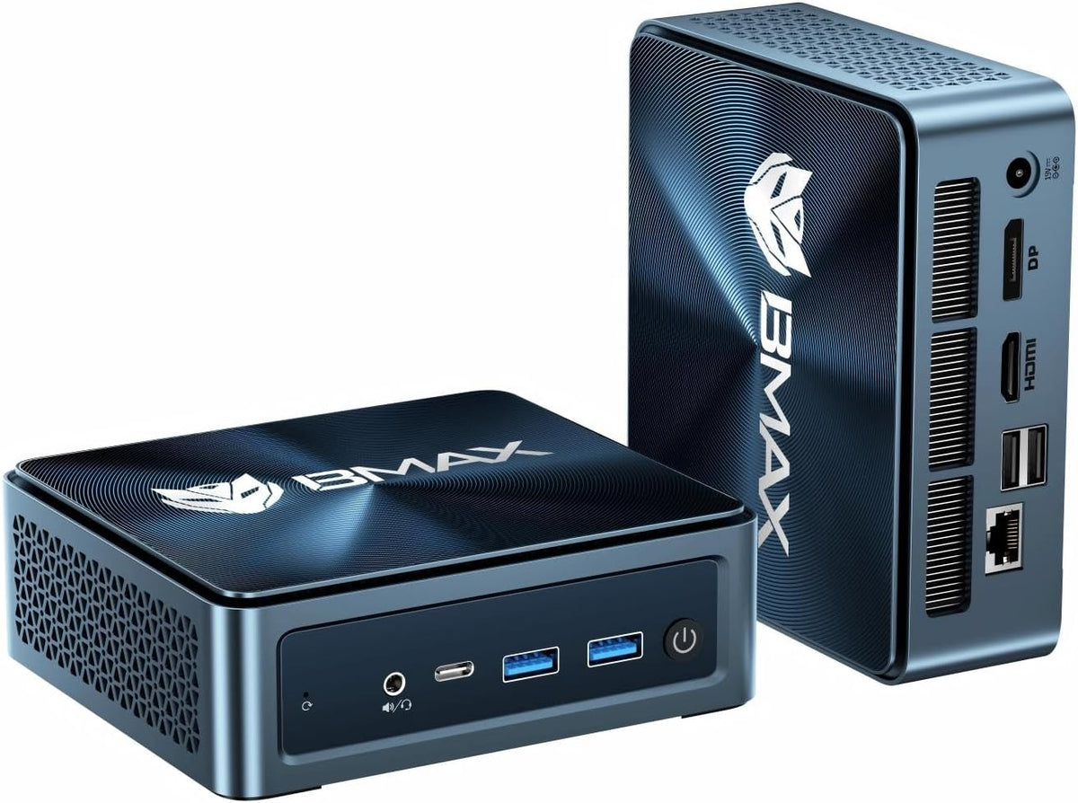 Mini PC Bmax B9 Plus doté de processeur Intel Core i5-1235U de 12e génération | 24 Go de RAM DDR5 | SSD NVMe de 512 Go | Windows 11 | 2 ports USB 3.2 | Compatible doté de les écrans 4K | Wi-Fi 6 | Double emplacement SSD | Mini PC de bureau Intel