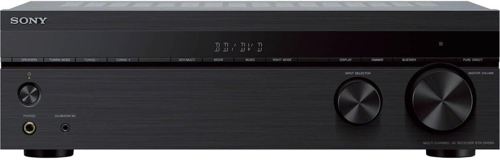 Récepteur home cinéma Sony STRDH590 5.2 canaux doté de son surround : récepteur AV 4K HDR et Bluetooth, noir