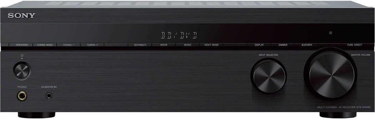 Récepteur home cinéma Sony STRDH590 5.2 canaux doté de son surround : récepteur AV 4K HDR et Bluetooth, noir