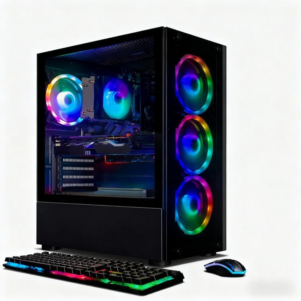 PC de bureau gaming STGAubron : processeur AMD Ryzen 5 2600 allant jusqu'à 3,9 GHz, carte graphique GeForce RTX 2060 6 Go, 16 Go de RAM DDR4, SSD 512 Go, Wi-Fi 600M, Bluetooth 5.0, 4 ventilateurs RGB, Windows 11 Famille