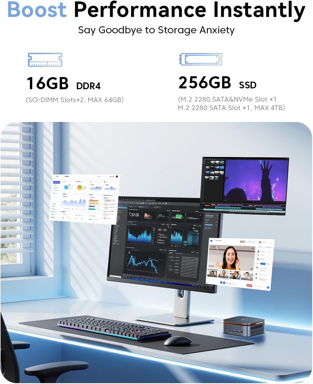 KAMRUI Pinova P1 Mini PC Ordinateur Processeur AMD Ryzen 4300U 16 Go de RAM DDR4 256 Go SSD M.2 Mini ordinateur de bureau compatible triple 4K USB-C WiFi Bluetooth Ethernet HTPC pour entreprises, éducation et usage domestique – Modèle pratique