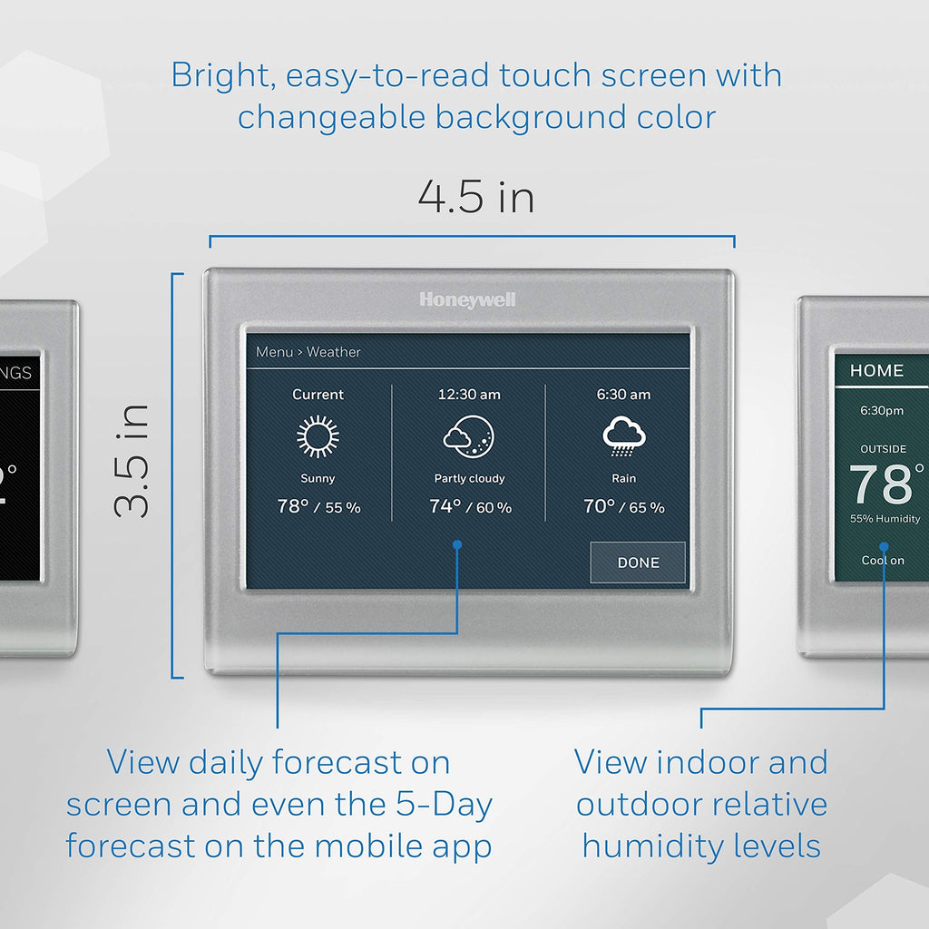 Thermostat intelligent Wi-Fi HONEYWELL HOME RTH9585WF1004 - Programmable sur 7 jours – Modèle pratique