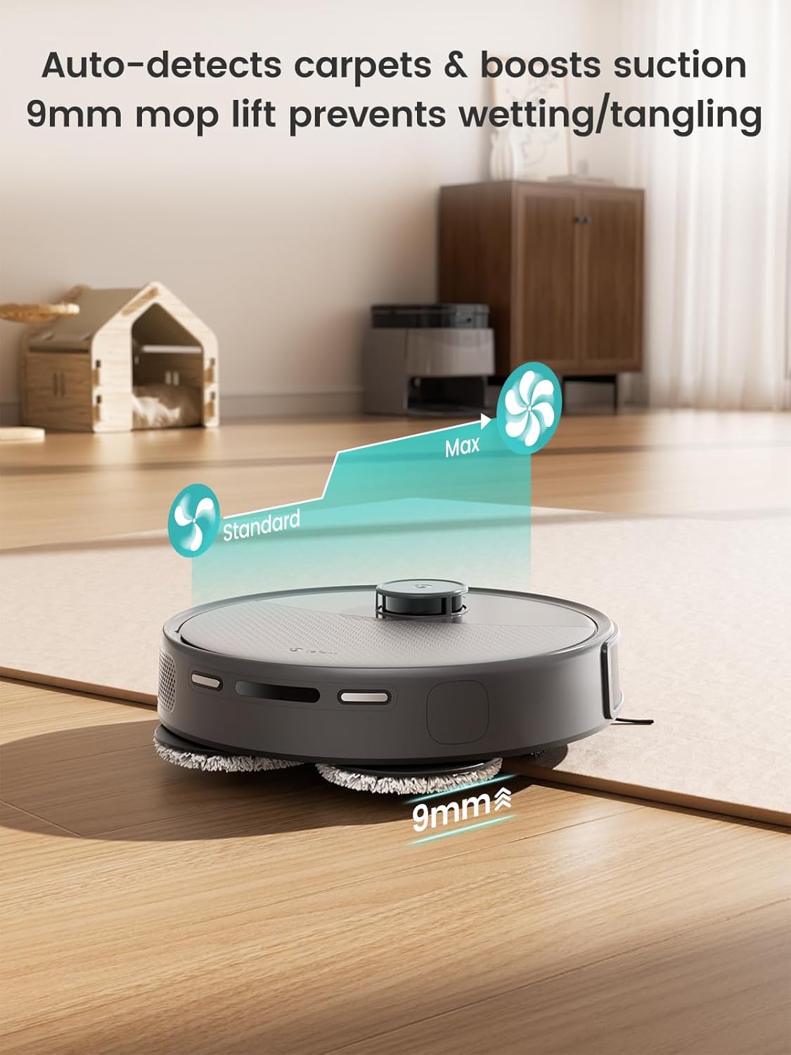 Aspirateur et laveur robot Lefant LiDAR, aspiration de 20 000 Pa, vidage automatique après 90 jours, détection d'obstacles, lavage et séchage automatiques, adapté à les poils d'animaux et les tapis, compatible Wi-Fi 5G, Alexa/application/Apple…