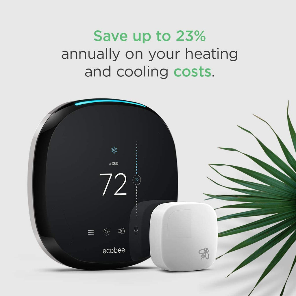 Thermostat intelligent 4 pouces doté de Alexa intégrée et capteur de température ambiante inclus