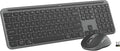 Ensemble clavier et souris à connectivité sans fil Logitech MK955 Signature Slim, conçu pour les grandes mains, proposant une frappe et des clics silencieux, compatible doté de trois appareils, Bluetooth et multi-OS (Windows et Mac).