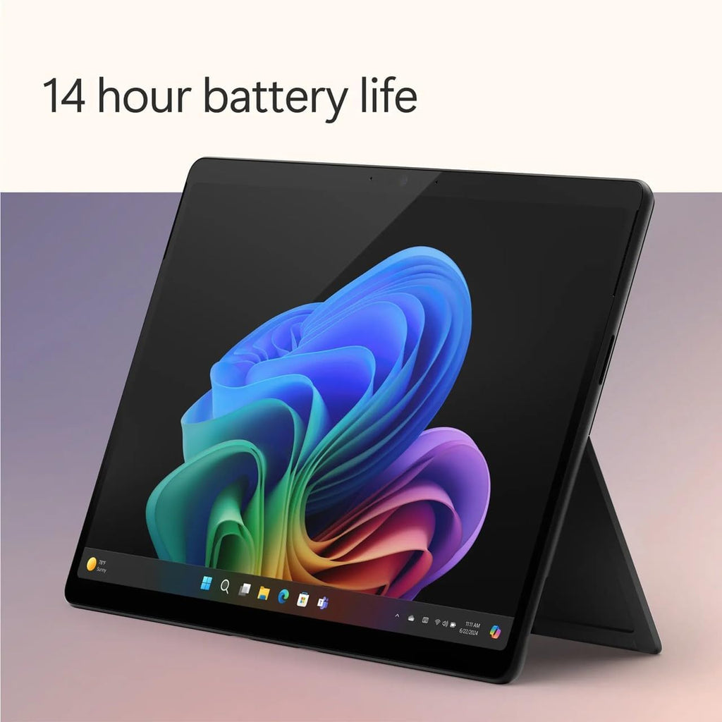 Pack PC Microsoft Surface Pro 11 Copilot : Tablette tactile tactile 13 pouces 2,8K avec clavier Pro noir et stylet professionnel, processeur Snapdragon X Plus, 16 Go de RAM, SSD de 512 Go, Windows 11 Pro (noir).